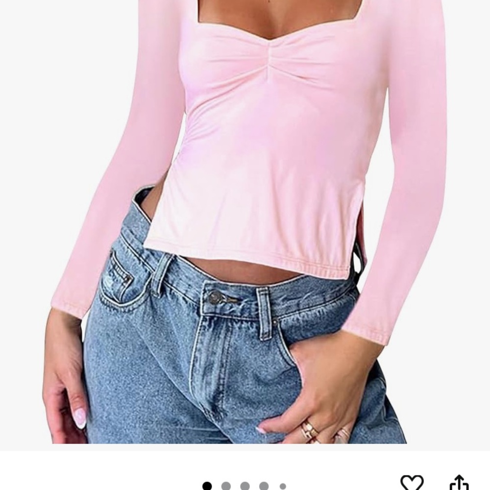 Amazon Blush Pink Long Sleeve Women's Top